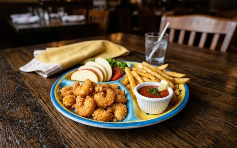 Red Lobster Kids Popcorn Shrimp with a side