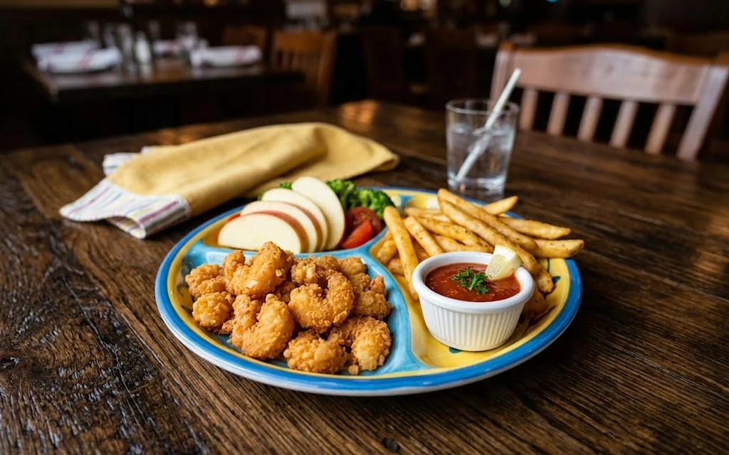 Red Lobster Kids Popcorn Shrimp with a side